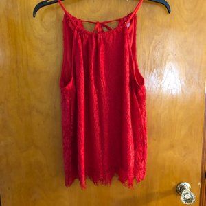 Red Lace Tank Top